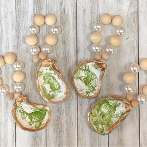 Easter Bunny Napkin Rings Green Toile